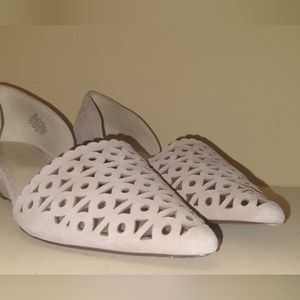 Nine West "Ekin" d'Orsay suede cutout wedges